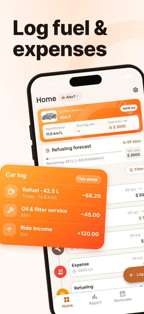 Log fuel & expenses
